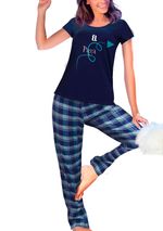 Vicky-Form-Pijamas-Pijama-pantalon-Modelo-00N4885-Color-Azul-con-Verde